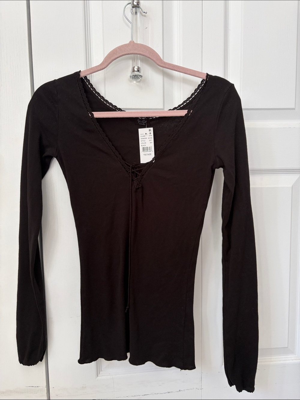BNWT Brandy Melville lace up Tania long sleeve top